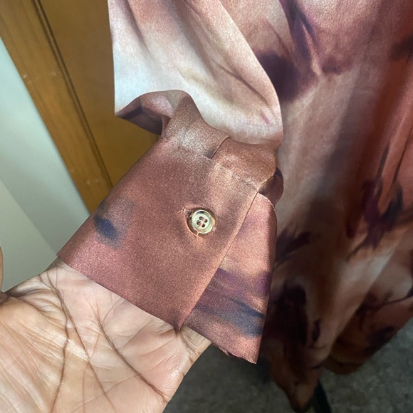 ZARA FLORAL TIE-DYE SHIRT DRESS - Picture 4 of 5